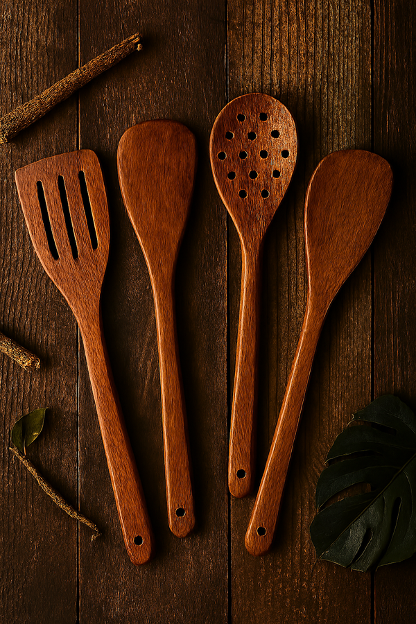 Pack Of 4 - Wooden Spoon Set