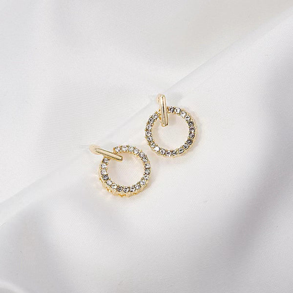 ZVT-168 Circle Zircon Korean Earrings