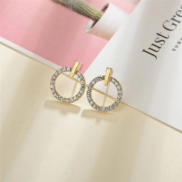 ZVT-168 Circle Zircon Korean Earrings